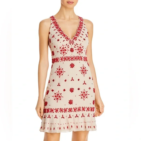 aidan mattox v neck beaded cocktail dress Aidan Mattox MD1E207928